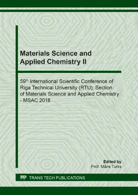 Turks |  Materials Science and Applied Chemistry II | Buch |  Sack Fachmedien