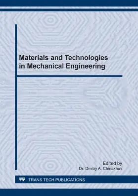  Materials and Technologies in Mechanical Engineering | Buch |  Sack Fachmedien