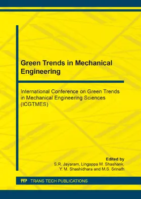 Jayaram / Shashank / Shashidhara |  Green Trends in Mechanical Engineering | Buch |  Sack Fachmedien