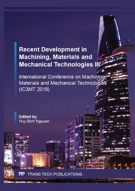 Nguyen |  Recent Development in Machining, Materials and Mechanical Technologies III | Buch |  Sack Fachmedien