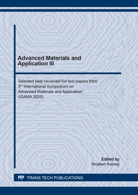 Kaloop |  Advanced Materials and Application III | Buch |  Sack Fachmedien