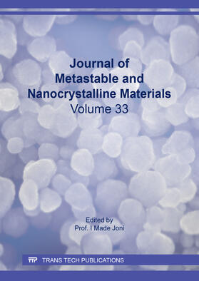 Joni |  Journal of Metastable and Nanocrystalline Materials Vol. 33 | Buch |  Sack Fachmedien