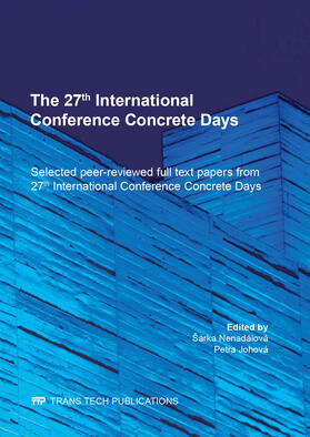 Nenadálová / Johová |  The 27th International Conference Concrete Days | Buch |  Sack Fachmedien