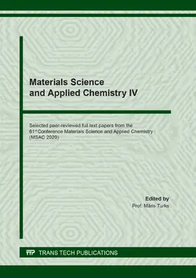 Turks |  Materials Science and Applied Chemistry IV | Buch |  Sack Fachmedien