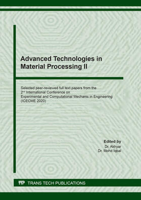 Akhyar / Iqbal | Advanced Technologies in Material Processing II | Buch | 978-3-0357-1853-9 | sack.de