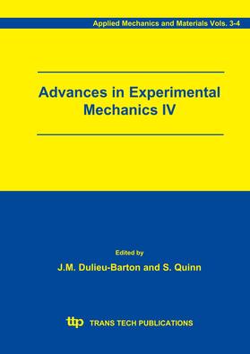 Dulieu-Barton / Quinn |  Advances in Experimental Mechanics IV | Sonstiges |  Sack Fachmedien