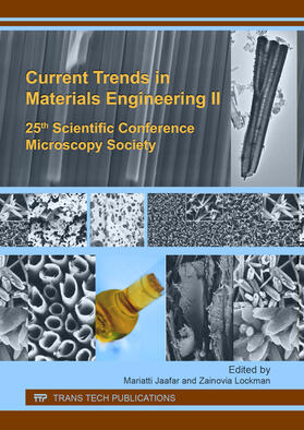Jaafar / Lockman |  Current Trends in Materials Engineering II | Sonstiges |  Sack Fachmedien