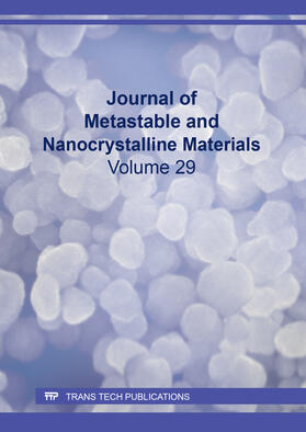  Journal of Metastable and Nanocrystalline Materials Vol. 29 | Sonstiges |  Sack Fachmedien