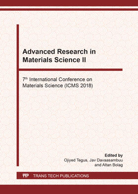 Ojiyed / Davaasambuu / Bolag |  Advanced Research in Materials Science II | Sonstiges |  Sack Fachmedien