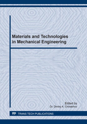 Chinakhov |  Materials and Technologies in Mechanical Engineering | Sonstiges |  Sack Fachmedien