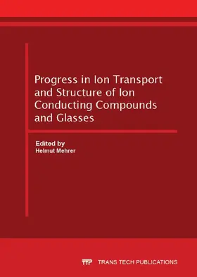 Mehrer |  Progress in Ion Transport and Structure of Ion Conducting Compounds and Glasses | eBook | Sack Fachmedien