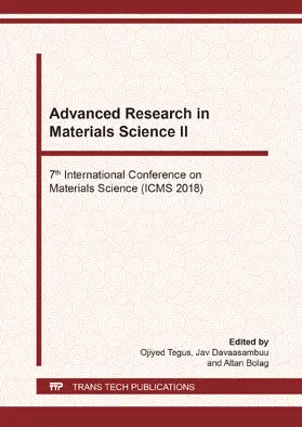 Ojiyed / Davaasambuu / Altan |  Advanced Research in Materials Science II | eBook | Sack Fachmedien