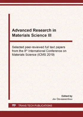 Davaasambuu |  Advanced Research in Materials Science III | eBook | Sack Fachmedien