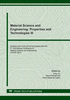 Hu / Rai / Maceiras-Castro |  Material Science and Engineering: Properties and Technologies III | eBook | Sack Fachmedien