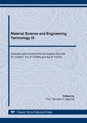 Agarwal |  Material Science and Engineering Technology IX | eBook | Sack Fachmedien