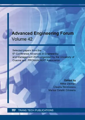 Demian / Nicolicescu / Criveanu |  Advanced Engineering Forum Vol. 42 | eBook | Sack Fachmedien