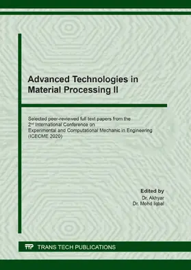 Akhyar / Iqbal |  Advanced Technologies in Material Processing II | eBook | Sack Fachmedien