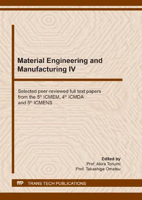 Toriumi / Omatsu |  Material Engineering and Manufacturing IV | eBook | Sack Fachmedien