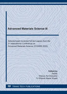 Sarjito / Siswanto / Besar Riyadi |  Advanced Materials Science III | eBook | Sack Fachmedien