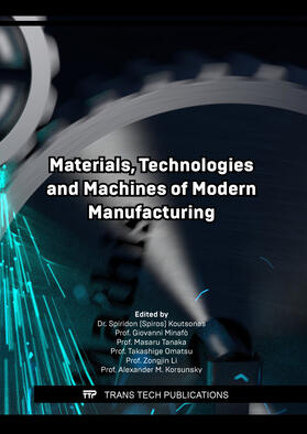 Koutsonas / Minafò / Tanaka |  Materials, Technologies and Machines of Modern Manufacturing | Buch |  Sack Fachmedien