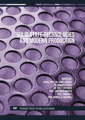 Dvorák / Gazdic / Cahyanto |  Solid State Technologies and Modern Production | Buch |  Sack Fachmedien