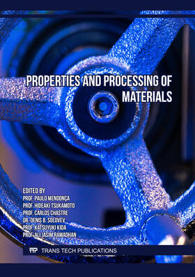 Mendonça / Tsukamoto / Chastre |  Properties and Processing of Materials | Buch |  Sack Fachmedien