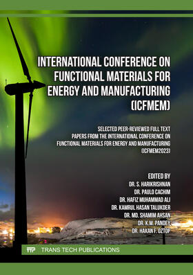 Harikrishnan / Cachim / Muhammad Ali |  International Conference on Functional Materials for Energy and Manufacturing (ICFMEM) | Buch |  Sack Fachmedien