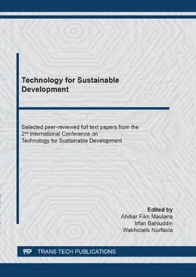 Maulana / Bahiuddin / Nurfaida |  Technology for Sustainable Development | eBook | Sack Fachmedien