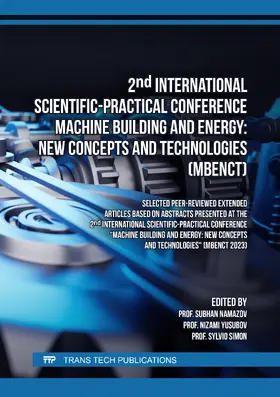 Namazov / Yusubov / Simon |  2nd International Scientific-Practical Conference Machine Building and Energy: New Concepts and Technologies (MBENCT) | eBook | Sack Fachmedien