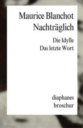 Blanchot |  Nachträglich | Buch |  Sack Fachmedien