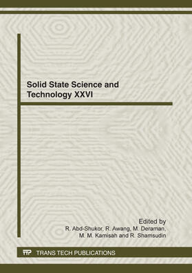 Abd-Shukor / Awang / Deraman |  Solid State Science and Technology XXVI | Buch |  Sack Fachmedien