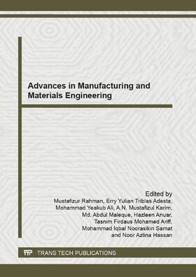 Rahman / Adesta / Mohammad |  Advances in Manufacturing and Materials Engineering (ICAMME) | Buch |  Sack Fachmedien