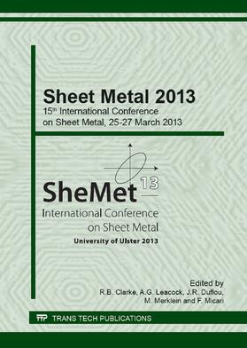 Clarke / Leacock / Duflou |  Sheet Metal 2013 | Buch |  Sack Fachmedien