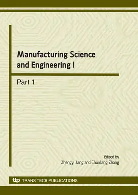 Jiang / Zhang |  Manufacturing Science and Engineering I | eBook | Sack Fachmedien