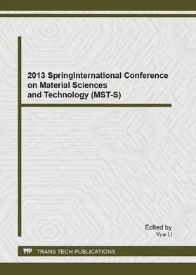 Li |  2013 Spring International Conference on Material Sciences and Technology (MST-S) | eBook | Sack Fachmedien