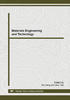 Deng / Tian |  Materials Engineering and Technology | eBook | Sack Fachmedien