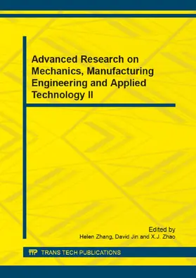 Zhang / Jin / Zhao |  Advanced Research on Mechanics, Manufacturing Engineering and Applied Technology II | eBook | Sack Fachmedien