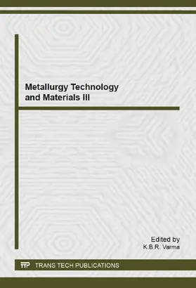 Varma |  Metallurgy Technology and Materials III | eBook | Sack Fachmedien