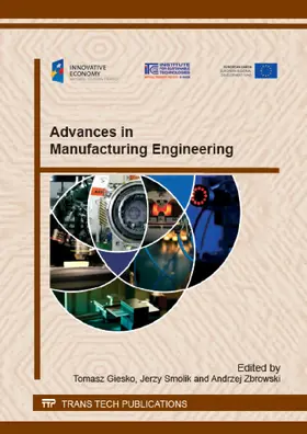 Giesko / Smolik / Zbrowski |  Advances in Manufacturing Engineering | eBook | Sack Fachmedien