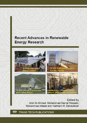 Al-Ahmed / Hossain / Afzaal |  Recent Advances in Renewable Energy Research | eBook | Sack Fachmedien