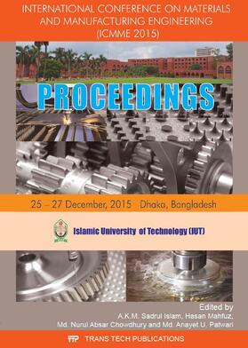 Islam / Mahfuz / Chowdhury |  International Conference on Materials and Manufacturing Engineering | Buch |  Sack Fachmedien