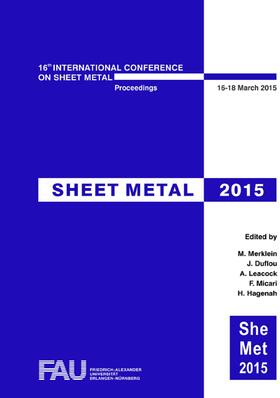 Merklein / Duflou / Leacock |  Sheet Metal 2015 | Sonstiges |  Sack Fachmedien