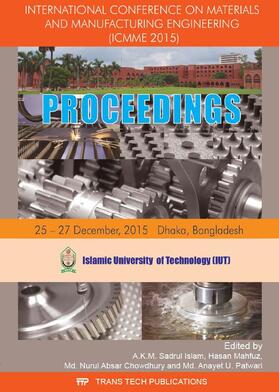 Islam / Mahfuz / Chowdhury |  International Conference on Materials and Manufacturing Engineering | Sonstiges |  Sack Fachmedien
