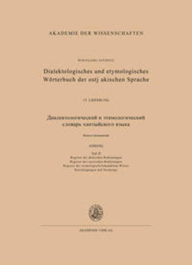 Steinitz |  Dialektologisches und etymologisches Wörterbuch der ostjakischen Sprache 15. Lieferung (Abschluß) | Buch |  Sack Fachmedien