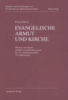 Horst OP |  Evangelische Armut und Kirche | Buch |  Sack Fachmedien