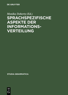 Doherty |  Sprachspezifische Aspekte der Informationsverteilung | Buch |  Sack Fachmedien