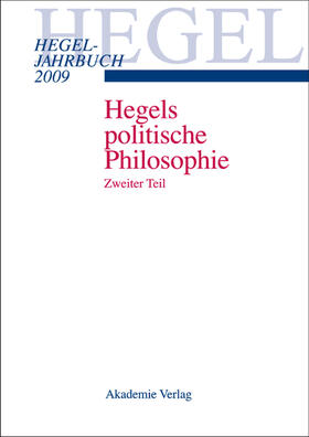 Arndt / Cruysberghs / Przylebski |  Hegel Jahrbuch 2009. Hegels politische Philosophie 2 | Buch |  Sack Fachmedien