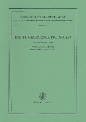 Schiewer / Seidel |  St. Georgener Predigten | Buch |  Sack Fachmedien