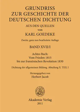 Jacob / Goedeke |  Achtes Buch: Vom Frieden 1815 bis zur französischen Revolution 1830 | Buch |  Sack Fachmedien