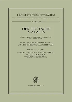 Haase / Duijvestijn / Smet |  Der deutsche Malagis nach den Heidelberger Handschriften Cpg 340 und 315 | eBook | Sack Fachmedien